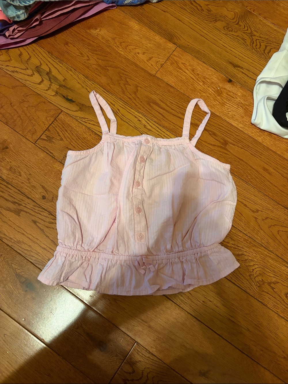 Old Navy Girls' Pink Ruffle Hem Sleeveless Top